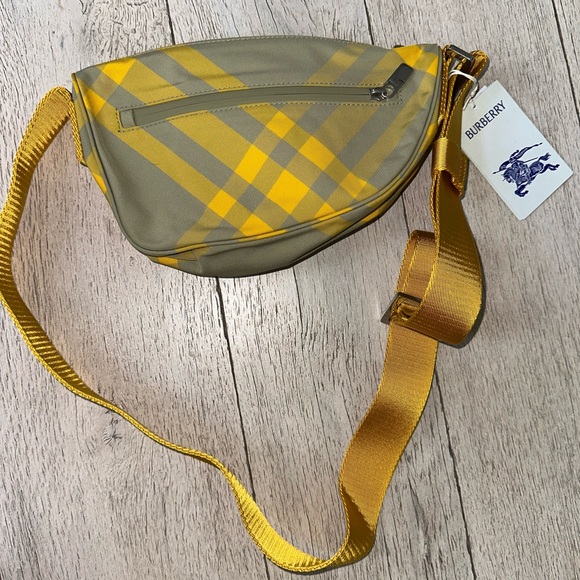Burberry Yellow and Gray Belt Bag with Tartan Design - Picture 1 of 16